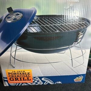 Blue Portable Charcoal Grill